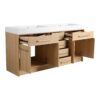 72" Freestanding Bathroom Vanity With Double Resin Sink Plywood Construction - Oak - Image 14