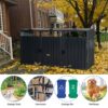 Garbage Bin Shed Stores 3 Trash Cans Metal Outdoor Bin Shed For Garbage Storage, Stainless Galvanized Steel, Bin Shed For Garden Yard Lawn W540S00009 - Charcoal - Image 3
