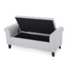 Hayes - Contemporary Armed Storage Bench With Button Tufting And Rolled Arms - Light Gray - Image 8