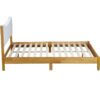 Queen Size Rubber Wooden, Solid Wooden Bed With Teddy Velvet Cushion Upholstered Headboard, Enhanced By Support Feet - Natural - Image 13