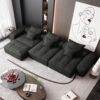 Modern Oversized Modular Sectional Sofa, Sparkling Fabric Soft Cushion Sofa With 6 Pillows, 6 Pieces Diy Combination Tufted Sofa, No Assembly Required - Black - Image 9