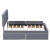 Queen Size Upholstered Platform Bed With Classic Headboard And 4 Drawers, No Box Spring Needed - Dark Gray - Image 7