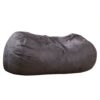 Flora - Traditional 6.5 Foot Suede Bean Bag - Charcoal - Image 2