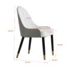 Modern Sponge-Filled Dining Chair, Solid Wood Metal Legs, Suitable For Restaurants, Living Rooms And Rooms (Set of 2) - White / Gray - Image 19