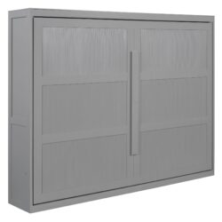 Queen Size Murphy Wall Bed Modern Design With LED Lights - Gray