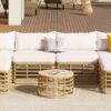 7 Pieces Outdoor Patio Furniture, All-Weather Rattan Sectional Sofa Set With Thick Cushions And Pillows, Freely Combined Conversation Sets For Garden, Backyard, Balcony - Beige - Image 4