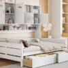 Twin Size Daybed With 2 Drawers And All In One Cabinet And Shelf - White - Image 22