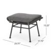 Outdoor Modern Boho Wicker Ottoman With Cushions (Set of 2) - Gray - Image 4