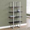 Bookshelf, Bookcase, Etagere, 4 Tier For Office, Contemporary & Modern - Espresso - Image 6