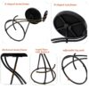 Bar Stools Upholstered Counter Height Barstools For Kitchen Island (Set of 2) Modern Leather Dining Chairs With Footrest - Black - Image 9