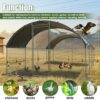 Large Chicken Coop Upgrade Three Support Steel Wire Impregnated Plastic Net Cage, Oxford Cloth Plated Waterproof UV Protection, Duck Rabbit Sheep Bird Outdoor House - Silver / Gray - Image 5