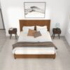 Donald - Mid-Century Modern Velvet Platform Bed King - Cognac - Image 10