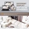 Modern Oversized Modular Sectional Sofa, Sparkling Chenille Fabric Soft Cushion Sofa With 6 Pillows, 6 Pieces Diy Combination Tufted Sofa, No Assembly Required - Beige - Image 14
