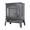 18" 3D Flame Electric Infrared Quartz Fireplace Stove With Remote Control - Antique Black - Image 11