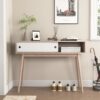 Rustic Entryway Console Table With Sliding White Doors And Wood Legs - Natural - Image 17