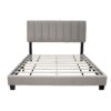 Queen Size Adjustable Upholstered Bed Frame, Vintage Style And Clean Line Design, Popular Style - Gray - Image 3