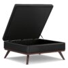 Owen - Extra Large Square Coffee Table Storage Ottoman - Distressed Black - Image 2