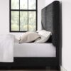 King Size Upholstered Platform Bed - Charcoal Gray - Image 16
