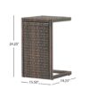 Bucharest - End Table C Shaped Side Table Rattan - Brown - Image 3