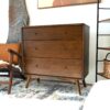 Caroline - Mid-Century Modern Dresser 3 Drawer - Brown / Wood - Image 9
