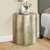 Drum Accent Side Table, Contemporary & Modern - Gold - Image 7
