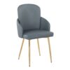 Dahlia - Contemporary Dining Chair (Set of 2) - Gray / Gold - Image 2