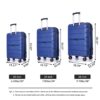 Hardshell Suitcase Spinner Wheels Pp Luggage Sets Lightweight Suitcase With Tsa Lock, 3 Piece Set (20/24/28) - Navy - Image 3