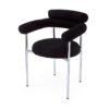 Contemporary Upholstered Armchair Dining Chairs With Metal Legs (Set of 2) - Black - Image 6