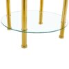 Contemporary Minimalist Double Layer Tempered Glass Coffee Table - Gold / Transparent - Image 8