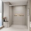 Double Sliding Shower Door, Semi Frameless Bypass Bathroom Sliding Door With 1 / 4" (6Mm) Tempered Glass For Walk In Shower - Chrome - Image 4