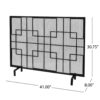 Dorothy - Modern Single Panel Iron Fire Screen With Geometric Pattern - Black / Sliver - Image 2