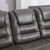 3 Seater Home Theater Recliner Manual Recliner Chair With Two Built-In Cup Holders For Living Room - Gray - Image 24