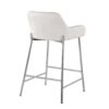 Daniella - Contemporary Fixed Height Counter Stool (Set of 2) - Chrome / White - Image 4