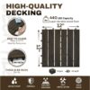 Acacia Hardwood Interlocking Deck Tiles, Striped Pattern - Dark Brown - Image 10