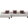 Mardi - Tweed Sectional Sofa With 3 Pillows - Maroon / Beige - Image 3