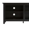 Modern Transitional 3 Shelf Open Storage 70" TV Stand For 80" TVs - Black - Image 2