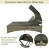 Patio Daybed Outdoor Daybed Sun Lounger With Shelter Roof With Adjustable Backrest, Storage Box And 2 Cup Holders For Patio, Balcony, Poolside - Gray - Image 3