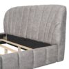 Queen Size Upholstered Platform Bed, Polyester - Gray - Image 5