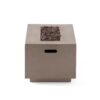 Modern Outdoor 40, 000 Btu Rectangular Concrete Propane Fire Pit - Dark Gray - Image 11