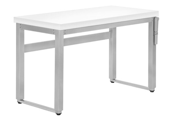 Computer Desk, Home Office, Standing, Adjustable, Laptop, Contemporary And Modern - White
