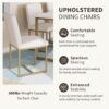 Modern Dining Table Set For 6 Faux Marble Kitchen Table Set With 6 Upholstered Dining Chairs, 7 Piece - White / Golden - Image 6