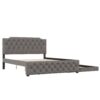 Queen Size Upholstered Platform Bed With Twin Size Trundle And 2 Sets Of USB Ports On Each Side - Gray - Image 7