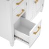 Modern Bathroom Vanity With Ceramic Sink, Freestanding, One Tip - Out Drawer, 3 Side Drawers, Adjustable Shelf - White - Image 16