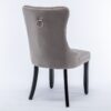 Nikki - Modern, High-End Tufted Solid Wood Contemporary Velvet Upholstered Dining Chair With Wood Legs Nailhead Trim (Set of 2) - Gray - Image 6