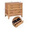 Hazel - 3 Drawer Side Table For Living Room, Hallway, Entryway (Set of 2) - Natural - Image 3