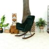 Chel - Mid-Century Modern Velvet Rocking Chair - Green - Image 6