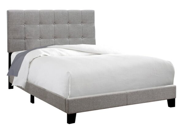 Full Size Bed, Upholstered, Transitional Stylish - Gray