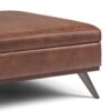 Owen - Extra Large Square Coffee Table Storage Ottoman - Distressed Saddle Brown - Image 7