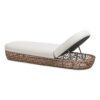 Willow - Sunbrella Upholstered Woven Patio Lounger, Wicker Frame - Wheat Beige / Golden Brown - Image 2