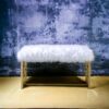 Bagley II - Bench Faux Fur - White / Gold - Image 4